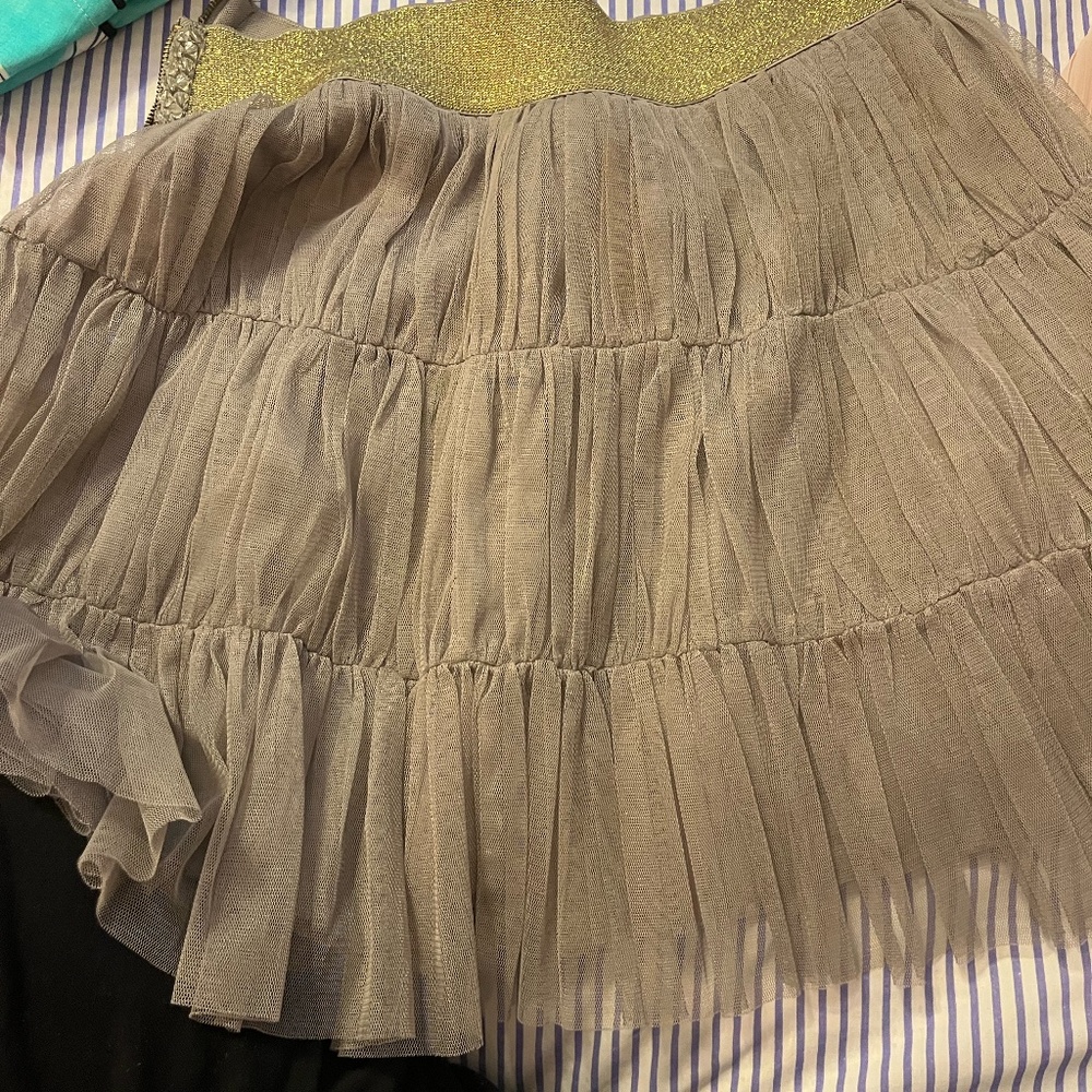 Twelve‎ by Twelve Tulle Gold and Grey Skirt S